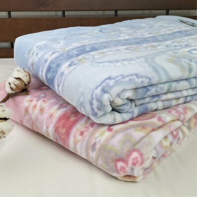 【シングルサイズ】オールシーズンふんわりやわらか綿毛布 ブルー1枚   MO-111-BL