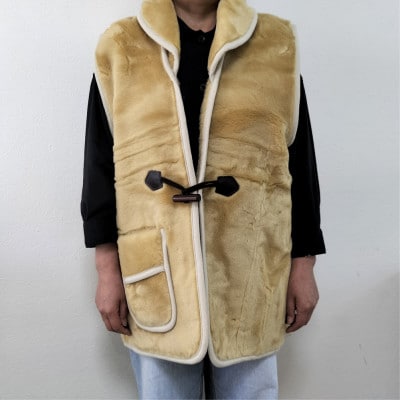 【2枚組】昔ながらのあったか国産毛布ポンチョ (75×60cm)ベージュ  MOB-350-2P