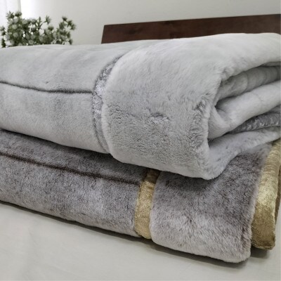 【シングルサイズ2枚組】贅沢フェイクファーボリューム毛布    M-9900-2P