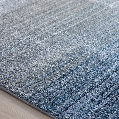 【190×240cm】心地よいカーペット ラグ (オンブレー) カラー:ブルー