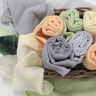 【フェイス10枚組】いろいろカラーの薄手フェイスタオル( 34×84cm)GR-F10