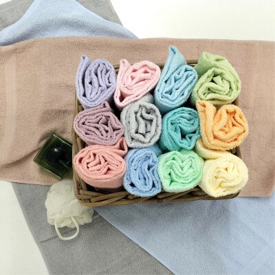 【フェイス15枚組】いろいろカラーの薄手フェイスタオル( 34×84cm)F15