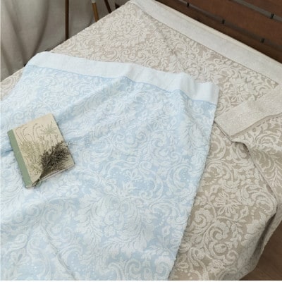 贅沢ジャガード織りタオルケット　シングルサイズ(140×190cm)ベージュ SNT-10T-BE