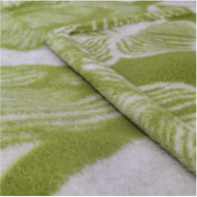洗える!やわらかラムウール混 北欧調ブランケット シングル(140×200cm)グリーン