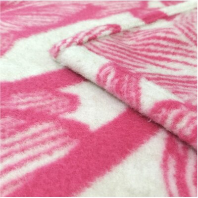 洗える!やわらかラムウール混 北欧調ブランケット ハーフサイズ(90×140cm)ピンク