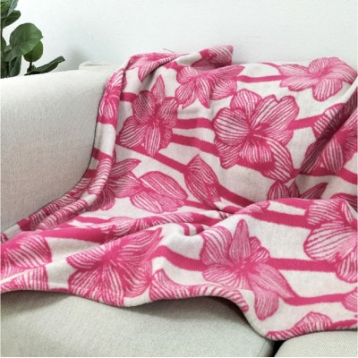 【2枚組】洗える!やわらかラムウール混 北欧調ブランケット ハーフサイズ(90×140cm)