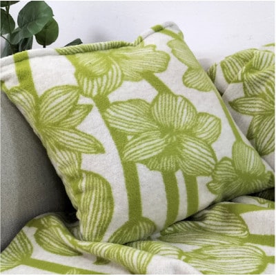 やわらかラムウール混 北欧調クッション 45×45cm グリーン(SH-35924-GR)