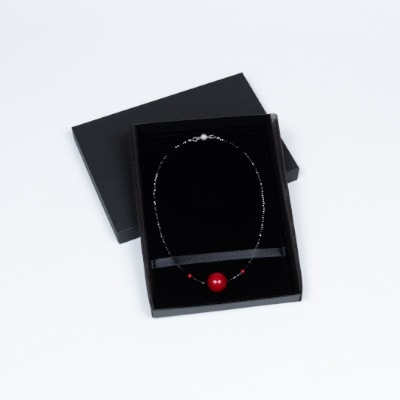 【大正10年創業井阪硝子】ガラス細工　渋赤のネックレス　(AN158)【配送不可地域：沖縄県】