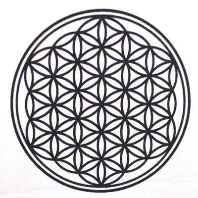 Tシャツ フラワー・オブ・ライフ 麻炭 ヘンプ生地 (半袖 Lサイズ)