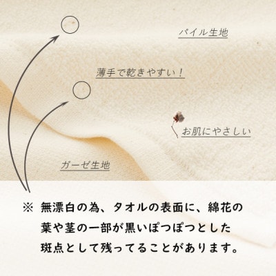 さらり＆ふんわりガーゼパイル フェイスタオル20枚(無漂白エコマーク付 表ガーゼ裏パイル 薄手)