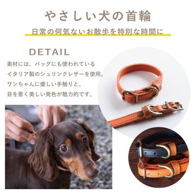 首輪 本革 イタリアンレザー ブラック 小型犬用 (22-28センチ)ペット用品【dc-01ss】