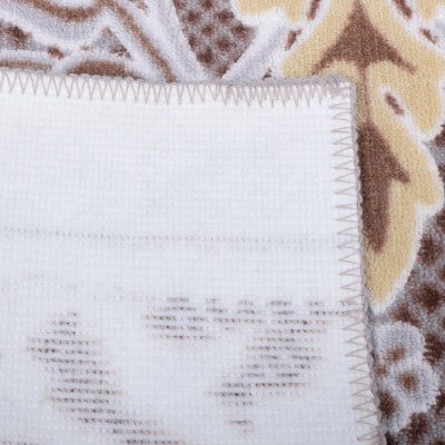 日本製 廊下カーペット 80cm×120cm 【モダンオーナメント】 滑り止め ブラウン