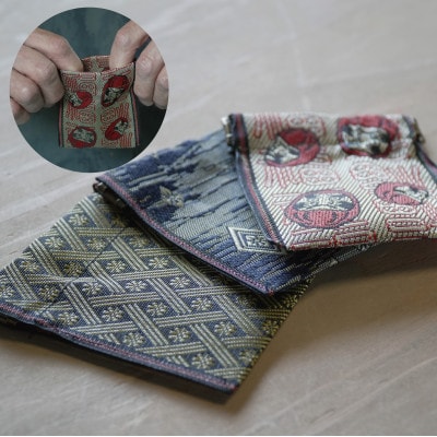 大阪府和泉市　国産　パカパカ財布3個セット　ダルマ・暮四季紺・アジロ　畳　手作り