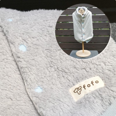 もこもこボアベスト　ドッグウェア　Lサイズ　グレー　犬用　ハンドメイド　fofodog