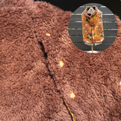 もこもこボアベスト　ドッグウェア　Mサイズ　ブラウン　犬用　ハンドメイド　fofodog