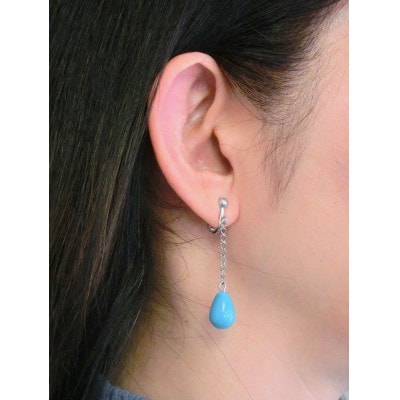 ターコイズブルーのSwingイヤリング　雫型