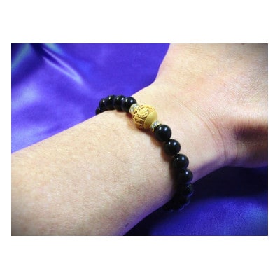 万事が馬九行く・柘植の九頭の馬ブレスレット　オニキス　紳士【配送不可地域：沖縄県】