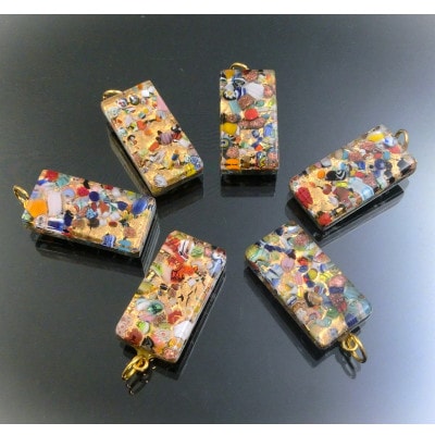 ベネチアンガラス使いのブラックオニキスネックレス〈宝石〉【配送不可地域：沖縄県】