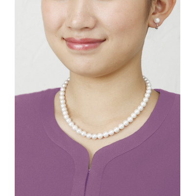 貝パールネックレス2点セット(ホワイト)【配送不可地域：沖縄県】