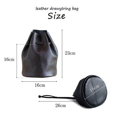 【コンパクト巾着バッグ】本革 レザー ミニバッグ ミニマリスト コンパクト 【ma-02ss-BK】