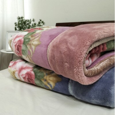 【ダブルサイズ】暖かふんわりアクリルマイヤー2枚合わせ毛布 ピンク1枚 M-87633-PI