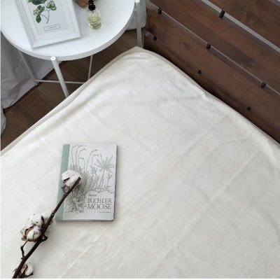 【シングル】贅沢ふわふわオーガニックコットン敷毛布　100×205cm　IV　OGMS-2S-IV