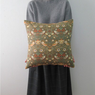 【クッションカバー45×45cm】ベストオブモリス いちご泥棒ベージュ MR-4545I-BE