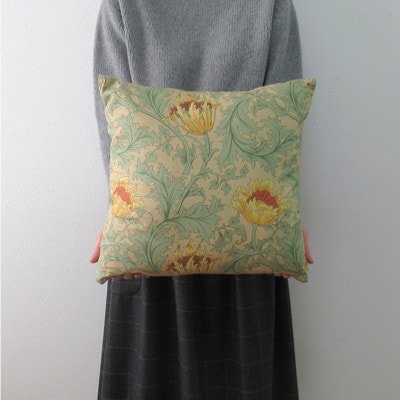 【クッションカバー45×45cm】ベストオブモリス アネモネ グリーン MR-4545-A