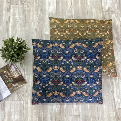 【座布団カバー55×59cm】ベストオブモリス いちご泥棒ベージュ MR-5559I-BE