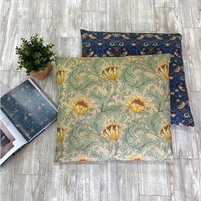 【座布団カバー55×59cm】ベストオブモリス アネモネ グリーン MR-4545-A