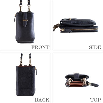 【縦型お財布ポシェット】本革 お財布ショルダー 長財布 ショルダーバッグ【aw-26nns-GG】
