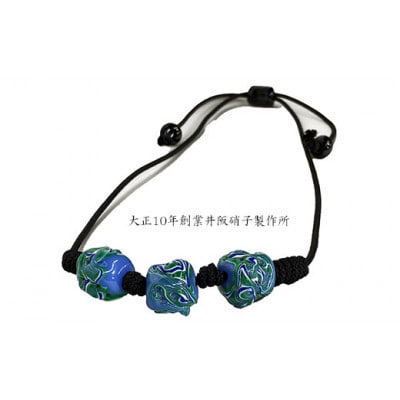 大正10年創業井阪硝子のトンボ玉ネックレス〈青〉【AN132】