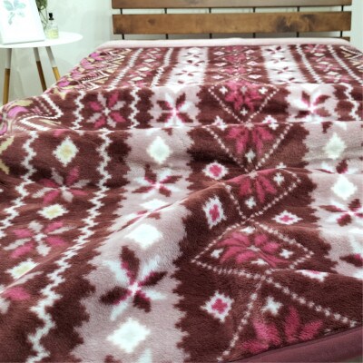 【シングルサイズ】暖かムートン調2枚合わせ毛布 ピンク1枚 M-0727-PI