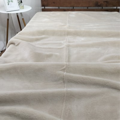 【シングルサイズ】洗える やわらか軽量アクリル毛布 ベージュ1枚　MO-321-BE