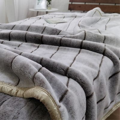 【シングルサイズ】贅沢フェイクファーボリューム毛布  ブラウン  M-9900-BR