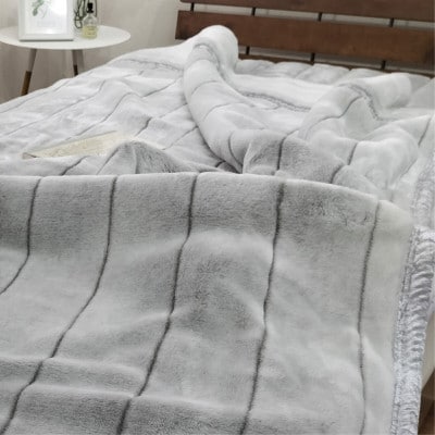 【シングルサイズ】贅沢フェイクファーボリューム毛布  グレー  M-9900-GY