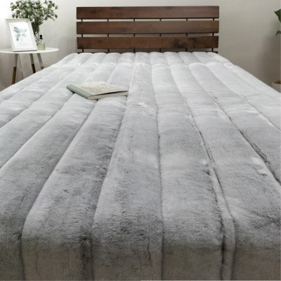 【シングルサイズ】贅沢フェイクファーボリューム敷パッド グレー    MGP-2350-GY