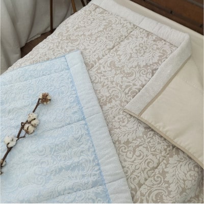 贅沢ジャガード織 タオルふとん　シングルサイズ(140×190cm)ブルー SNF-13T-BL