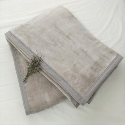 椿オイル加工 ふんわり綿毛布 シングルサイズ(140×200cm)ベージュ CNM-101-BE