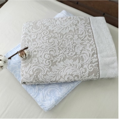 贅沢ジャガード織りタオルケット　シングルサイズ(140×190cm)ベージュ SNT-10T-BE