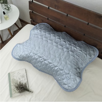 プレミアムシルク100%リバーシブル枕パッド 【43×63cm】ブルー4363RMP-BL