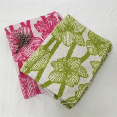 【2枚組】洗える!やわらかラムウール混 北欧調ブランケット ハーフサイズ(90×140cm)