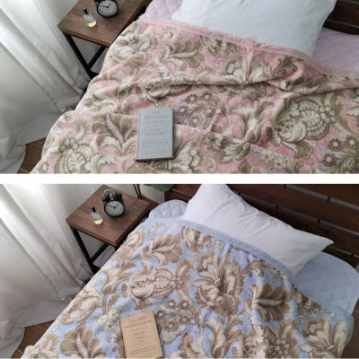 【2枚組】椿オイル加工 ふんわり綿毛布 シングルサイズ(140×200cm) CNM-300ー2P