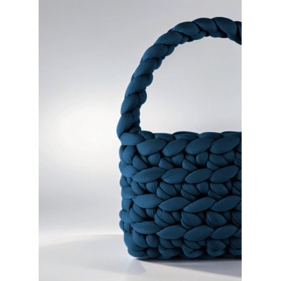 ネイビー バゲット バッグ