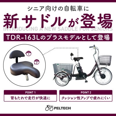電動アシスト三輪車 前輪20型後輪16型TDR-163Lplus+ 1台