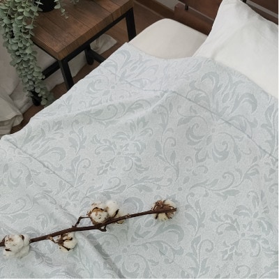 『軽やか』で洗濯しやすい綿100%タオルケット シングルサイズ(140×190cm)5164-BL