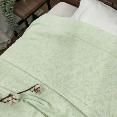 『軽やか』で洗濯しやすい綿100%タオルケット シングルサイズ(140×190cm)5164-GR