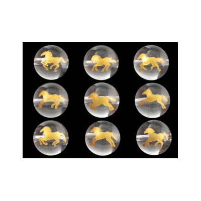 万事馬九行く(うまくいく)九頭の馬3色ブレスレット【配送不可地域：沖縄県】