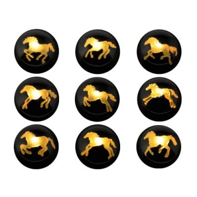 万事馬九行く(うまくいく)九頭の馬・黒天眼石ブレスレット【配送不可地域：沖縄県】