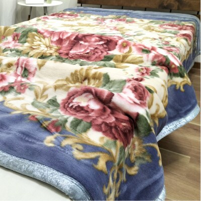 【シングルサイズ】吸湿発熱ふんわりアクリル2枚合わせ毛布 ブルー1枚  M-6701-BL